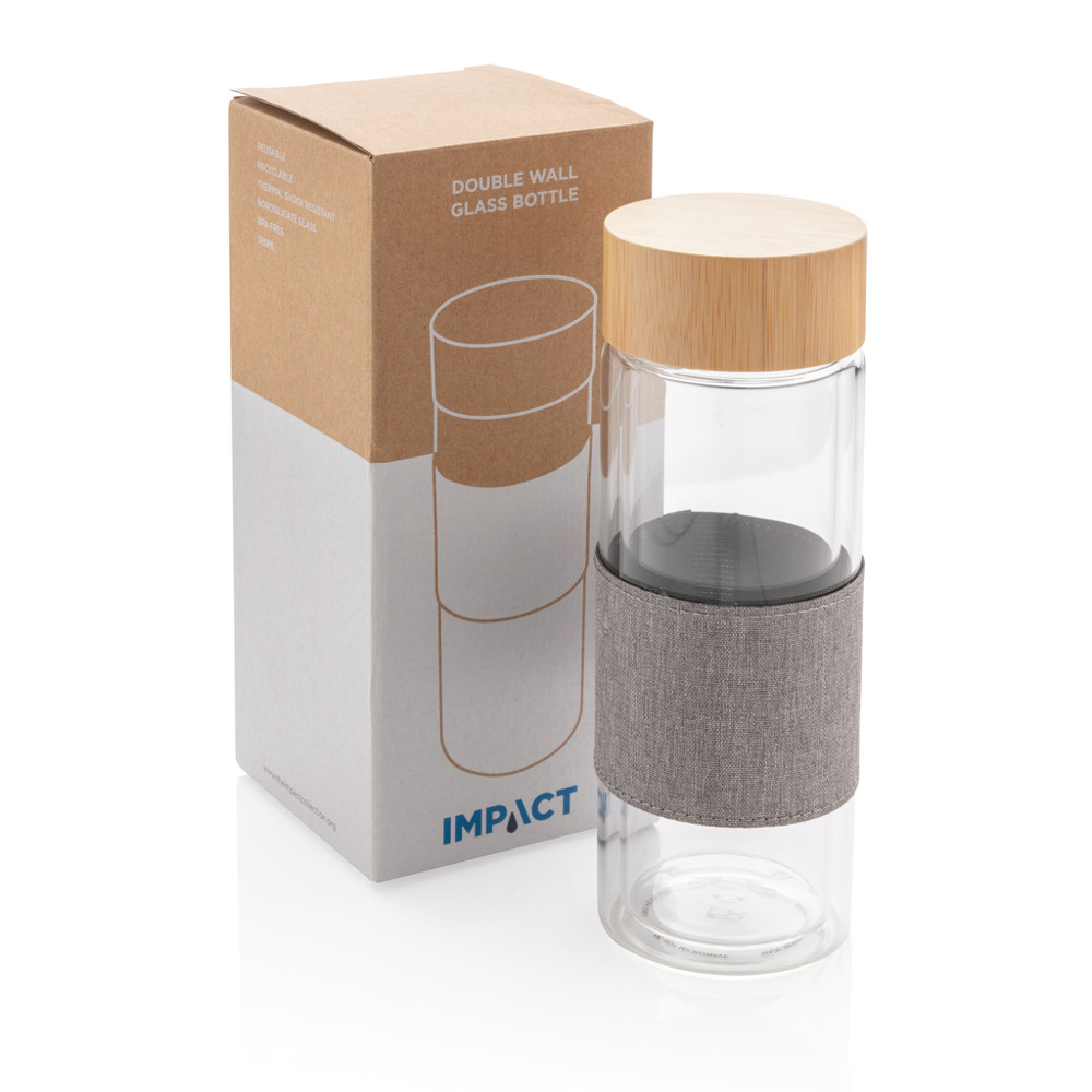 Impact doppelwandige Borosilikatglas-Flasche