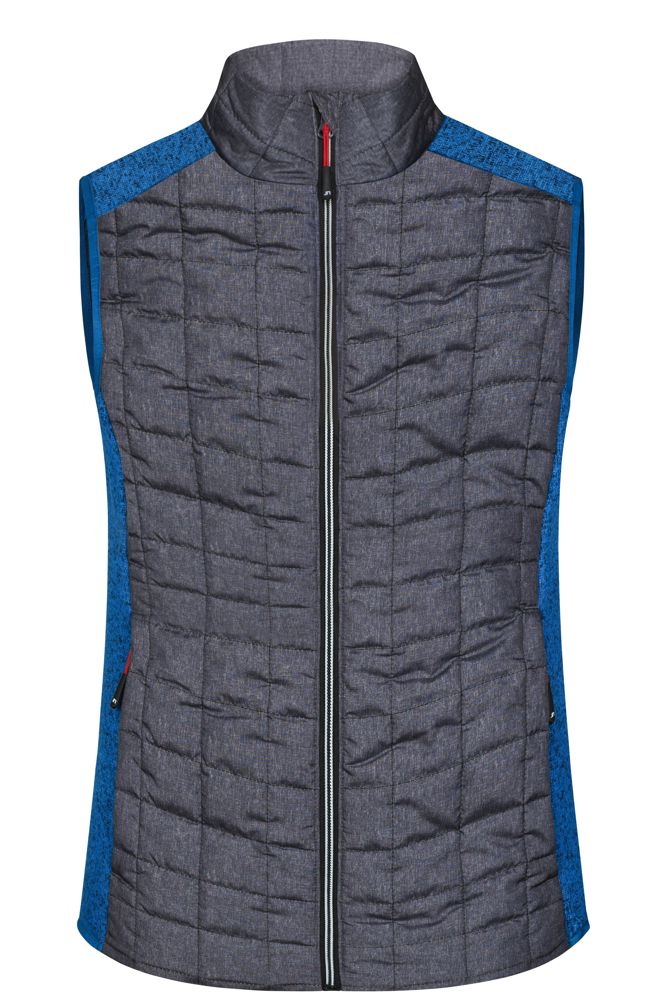 Ladies' Knitted Hybrid Vest - Royal-melange/anthracite-melange (ca. Pantone 301C
432C)