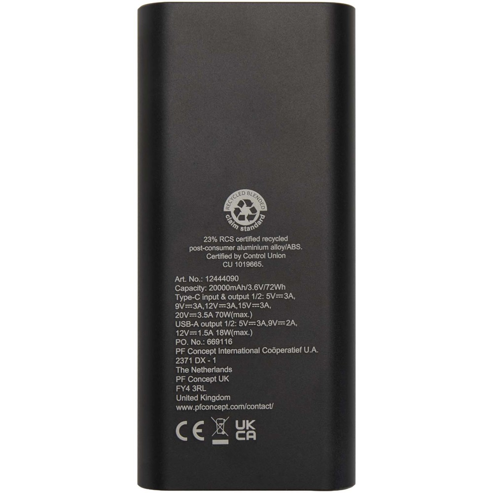 Acamar 70 W 20.000 mAh Laptop Powerbank aus recyceltem Aluminium