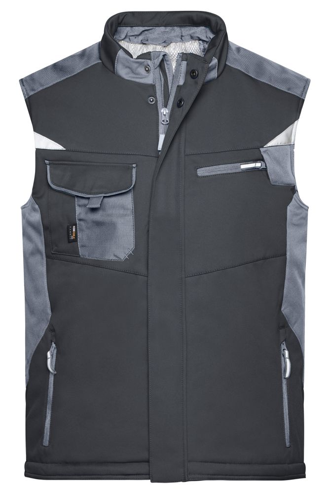 Craftsmen Softshell Vest - STRONG - - Black/carbon (ca. Pantone blackC
446U)