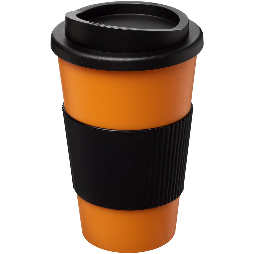 Americano® 350 ml Isolierbecher mit Schutzring - orange, schwarz