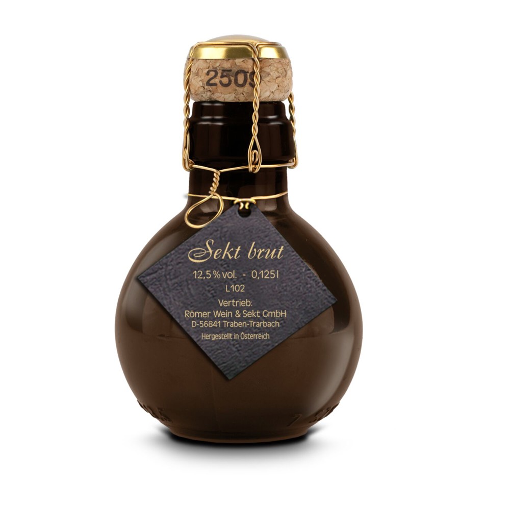 Kleinste Sektflasche der Welt! Eigendesign - Inklusive Geschenkkarton in Gelb, 125 ml