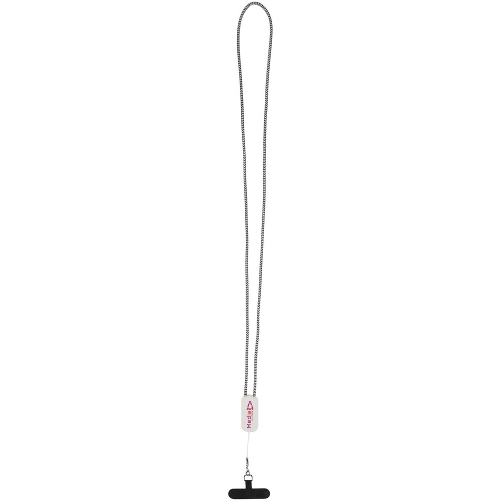 Anser Smartphone Lanyard aus recyceltem Kunststoff mit 27 W 5-in-1 integriertem Kabel