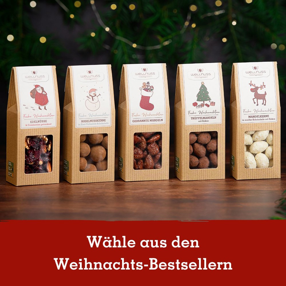 1 Faltschachteln und 1 Mini Faltschachtel im Baumwollsäckchen - Weihnachts-Edition
