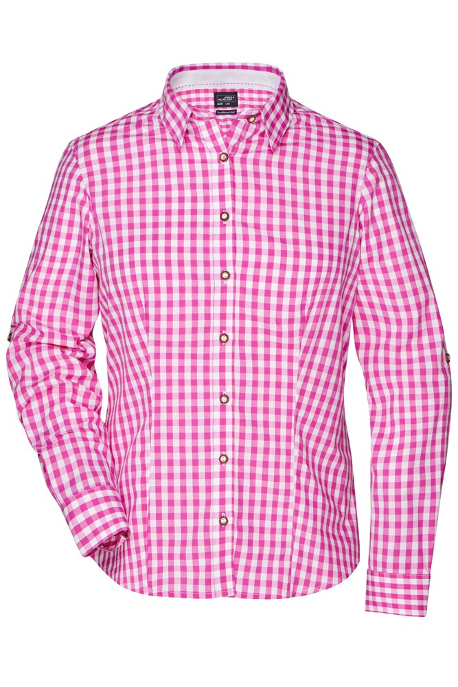 Ladies' Traditional Shirt - Purple/white (ca. Pantone 254U
white)