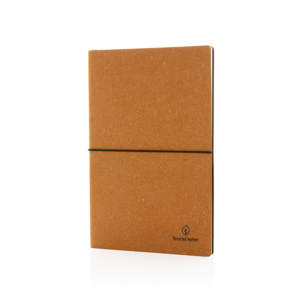 A5 Notizbuch aus GRS recyceltem Leder - braun (± PMS 24)