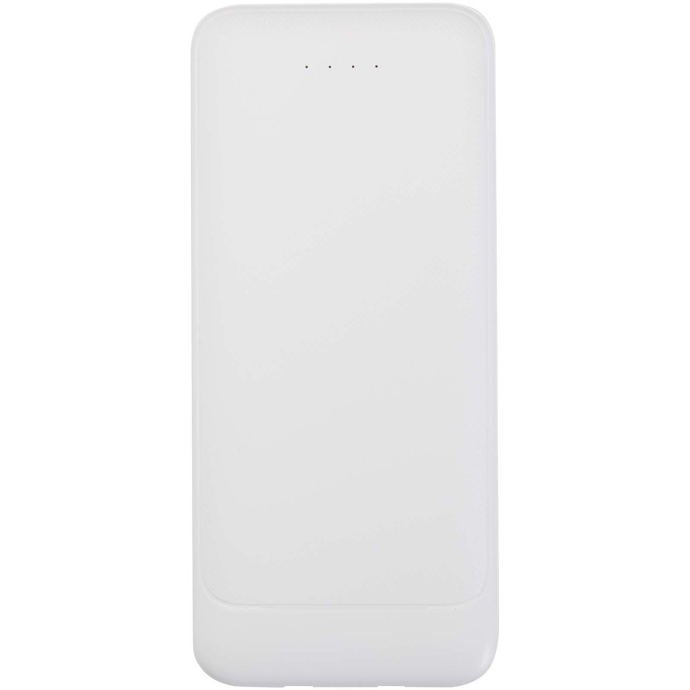 Adhil 10 W 10.000 mAh Powerbank aus recyceltem Kunststoff mit 2 integrierten Kabeln