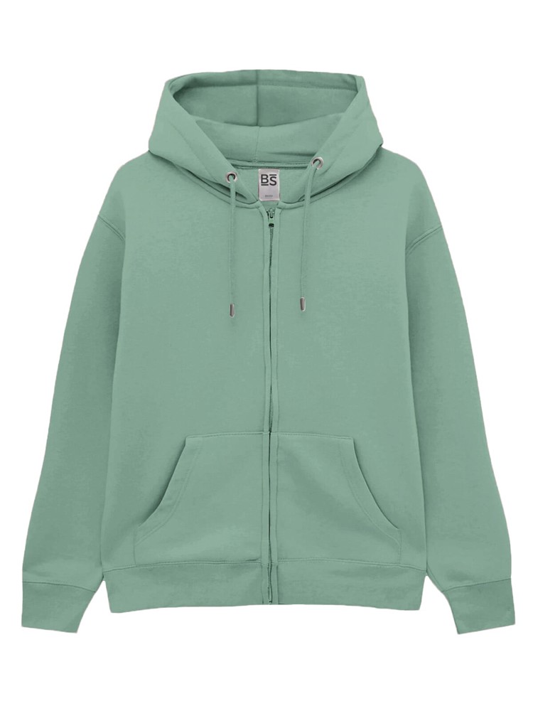 BS Berry Zip Sweater, 80 % Baumwolle, 20 % Polyester - Sage (PMS 5585C)