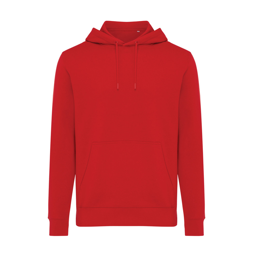 IQONIQ Rila Lightweight Hoodie aus recycelter Baumwolle - rot (± PMS 19-1757 TCX)