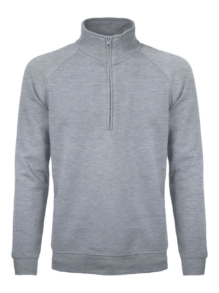 BS Sirio Pullover mit halbem Reißverschluss, 280 gr/m² - Grau-meliert (PMS Cool Grey 7C)