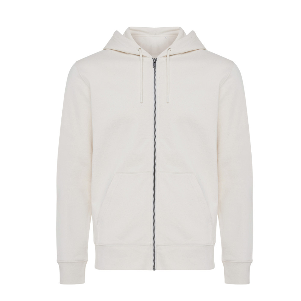 IQONIQ Abisko Zip-Kapuzenpullover aus recycelter Baumwolle - natural raw (± PMS natural raw undyed)