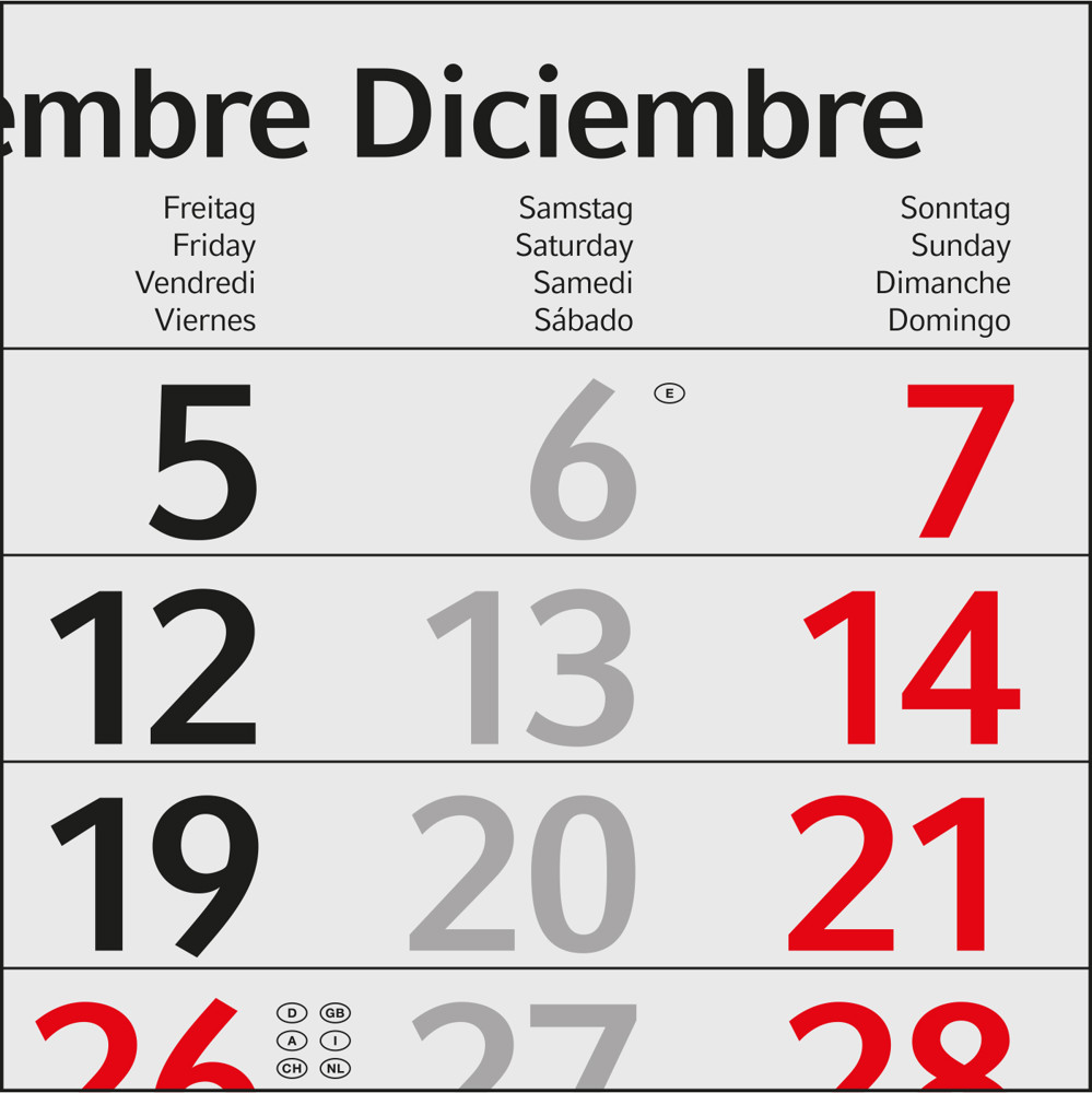3-Monatskalender Mehrblock Profil 3 RECYCLING