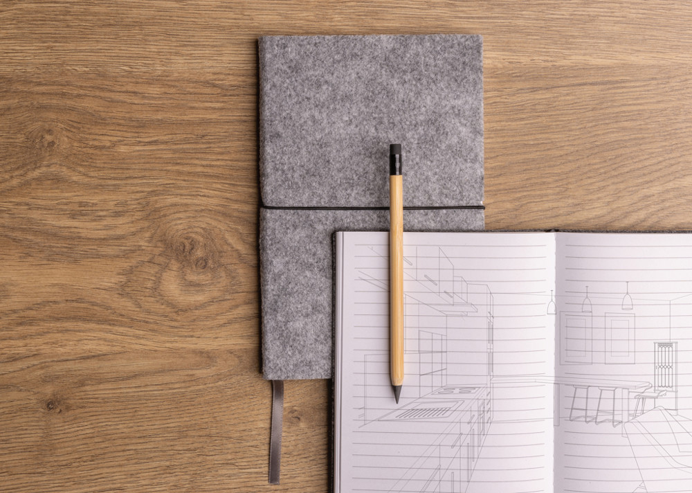 A5-Softcover-Notizbuch aus GRS zertifiert recyceltem Filz