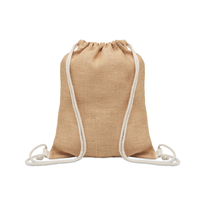 FUKURO - Jute Beutel mit Kordelzug - Beige