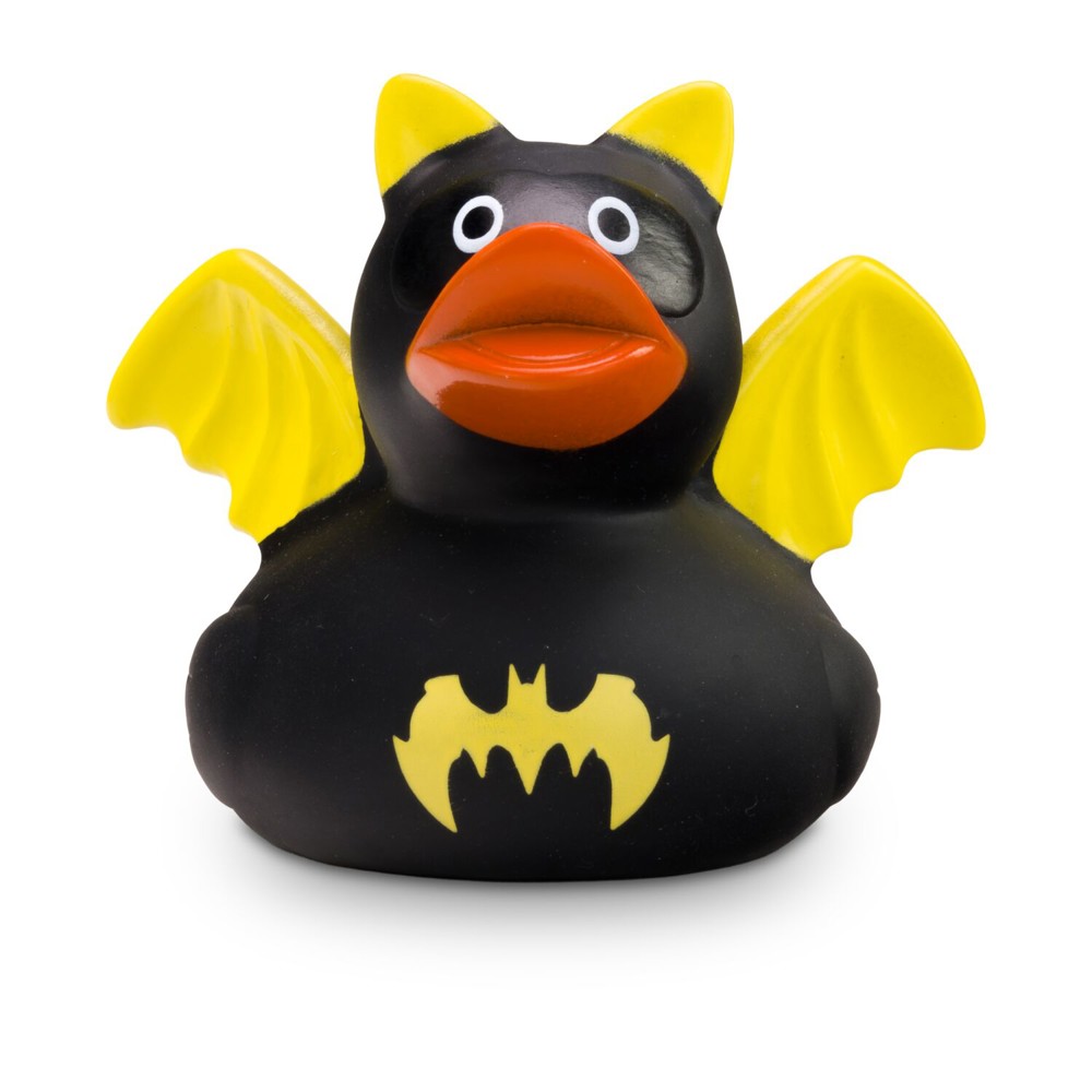 Werbeente Batduck Superheld schwarz-gelb