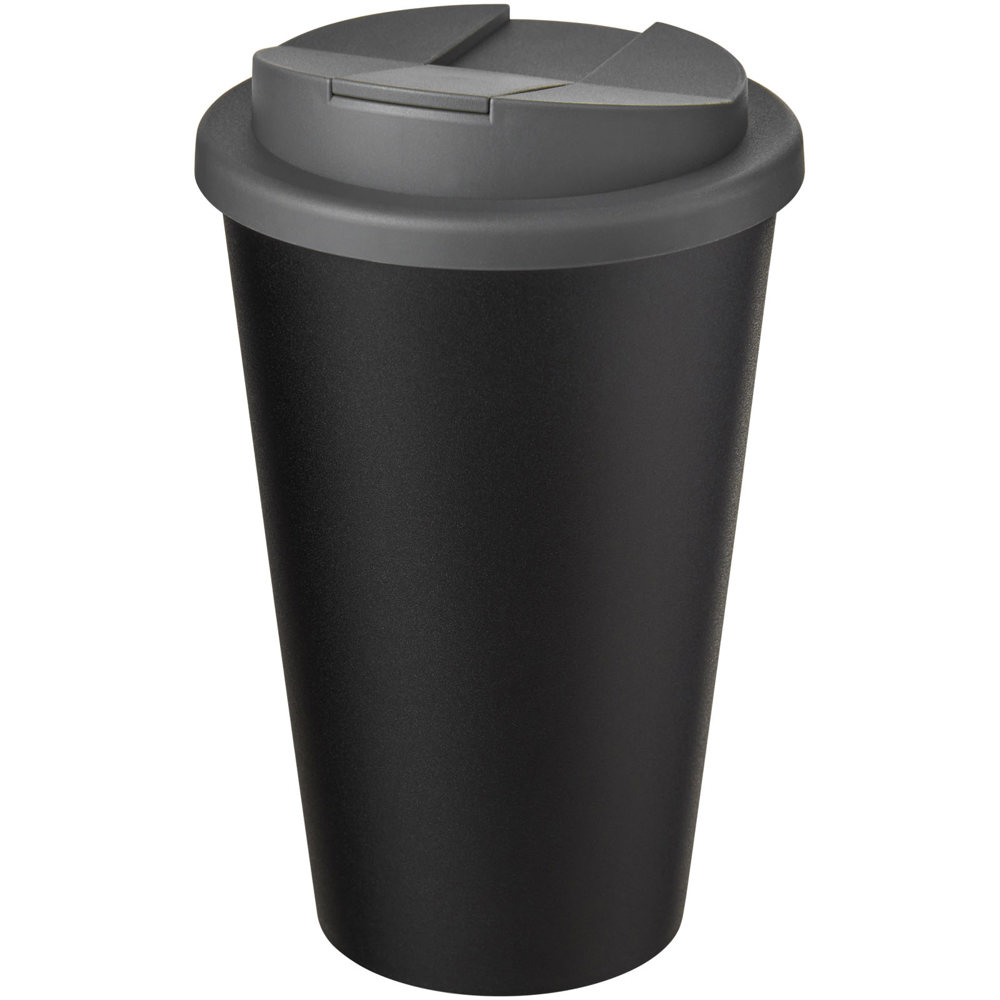 Americano® Eco 350 ml recycelter Becher mit auslaufsicherem Deckel - grau, schwarz