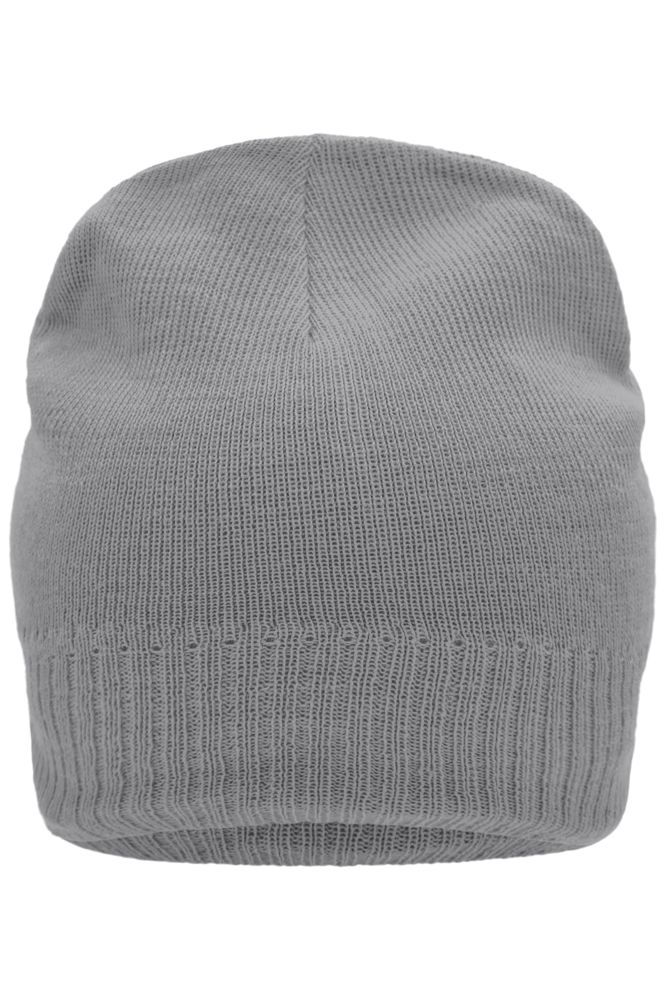 Knitted Beanie with Fleece Inset - Light-grey-melange (ca. Pantone 400C)
