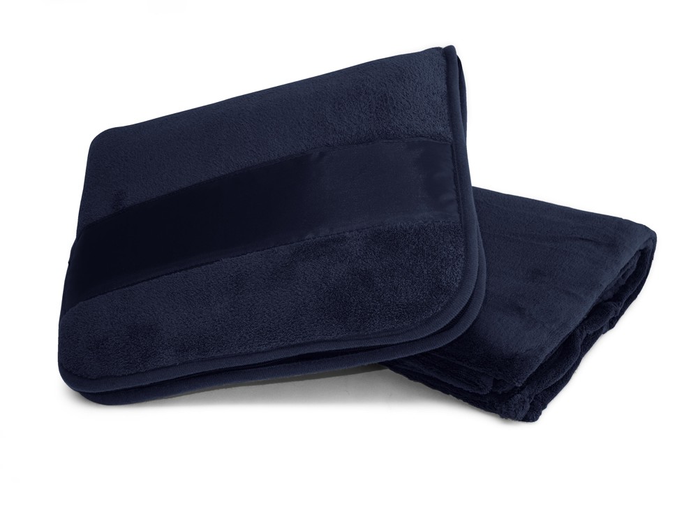 Decken-Kissen-Set Microfleece (RPET) - navyblau