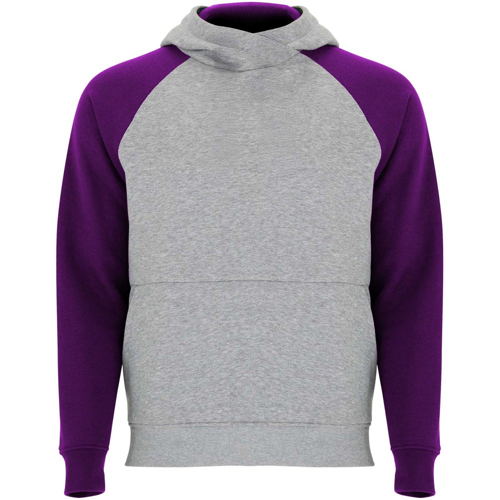 Badet 280 g/m² zweifarbiger Kapuzenpullover für Kinder - heather grau, lila
