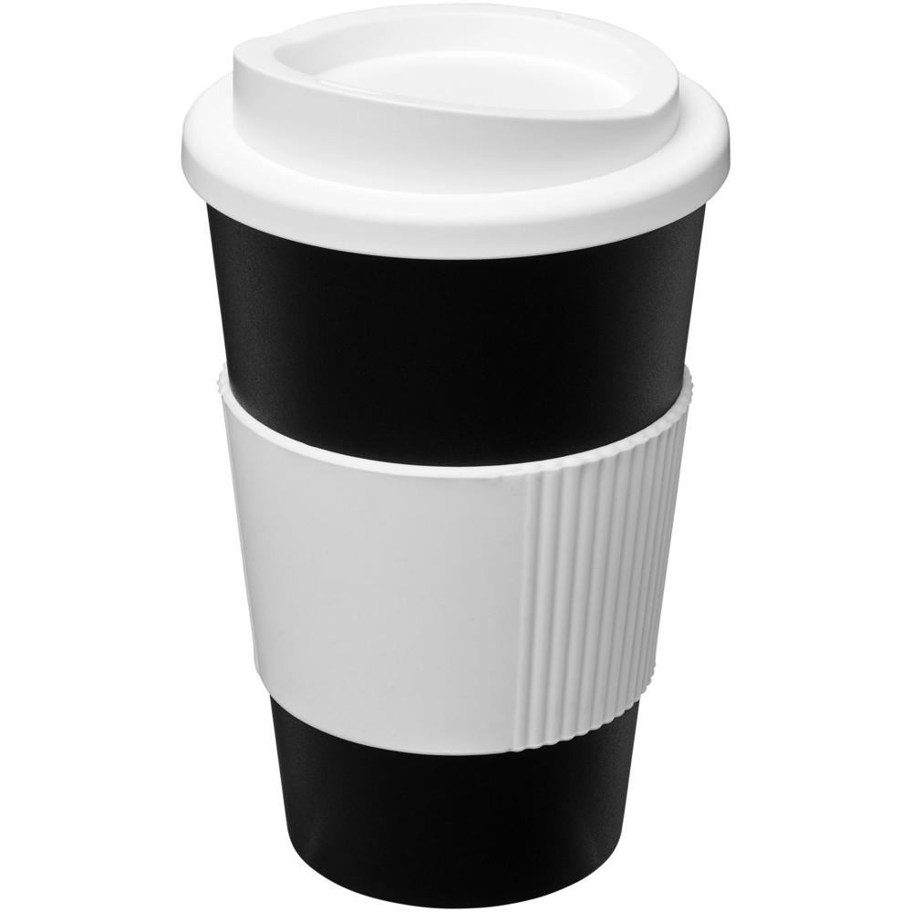 Americano® 350 ml Isolierbecher mit Schutzring - schwarz, weiss