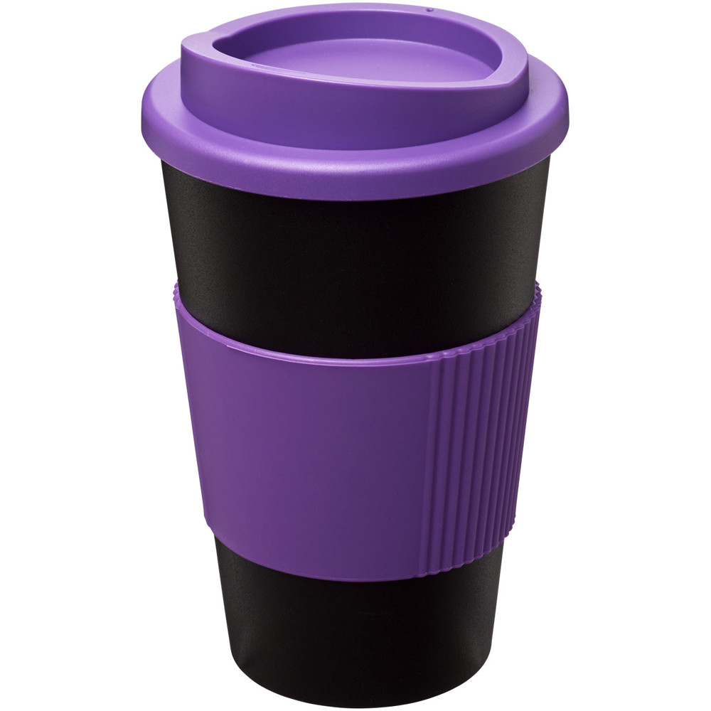 Americano® 350 ml Isolierbecher mit Schutzring - schwarz, lila