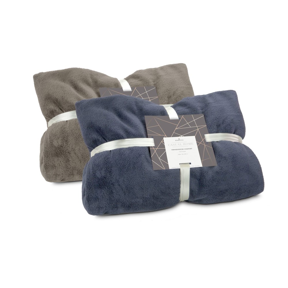 Fernsehdecke Comfort - Schieferblau - 150 x 200 cm, 230 g/m²