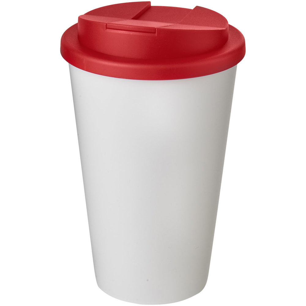 Americano® 350 ml Isolierbecher mit auslaufsicherem Schraubverschluss - weiss, rot