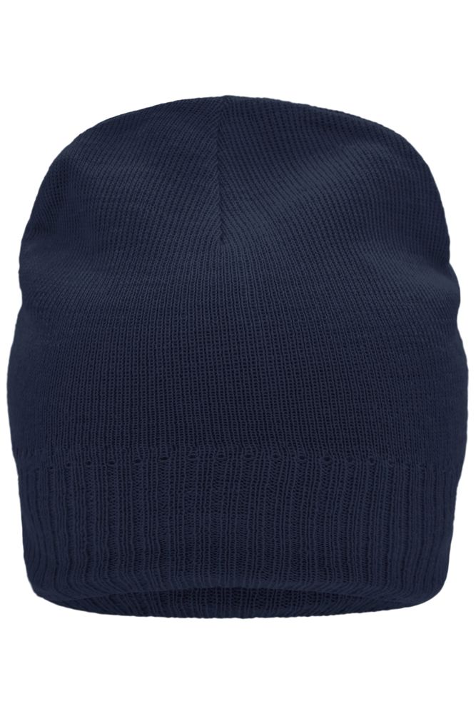 Knitted Beanie with Fleece Inset - Navy (ca. Pantone 296C)