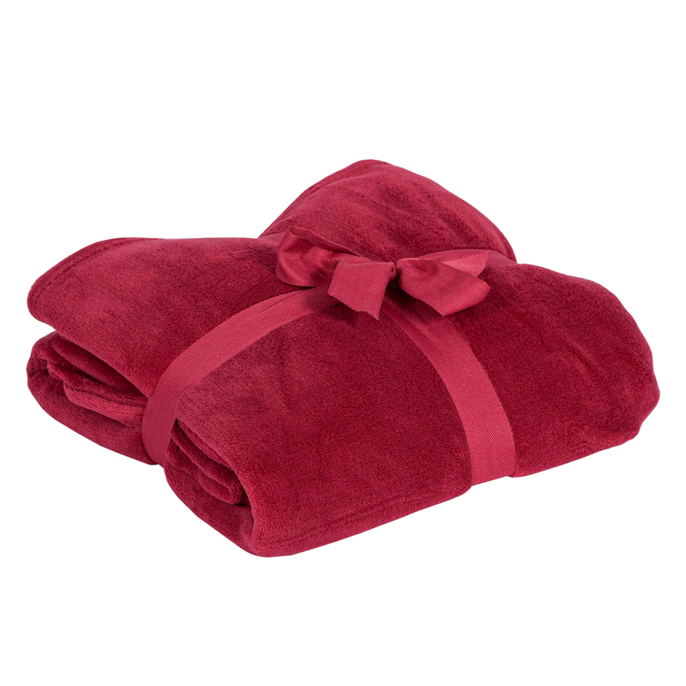 Kuscheldecke Microfleece 180 x 130 cm (RPET) - bordeaux