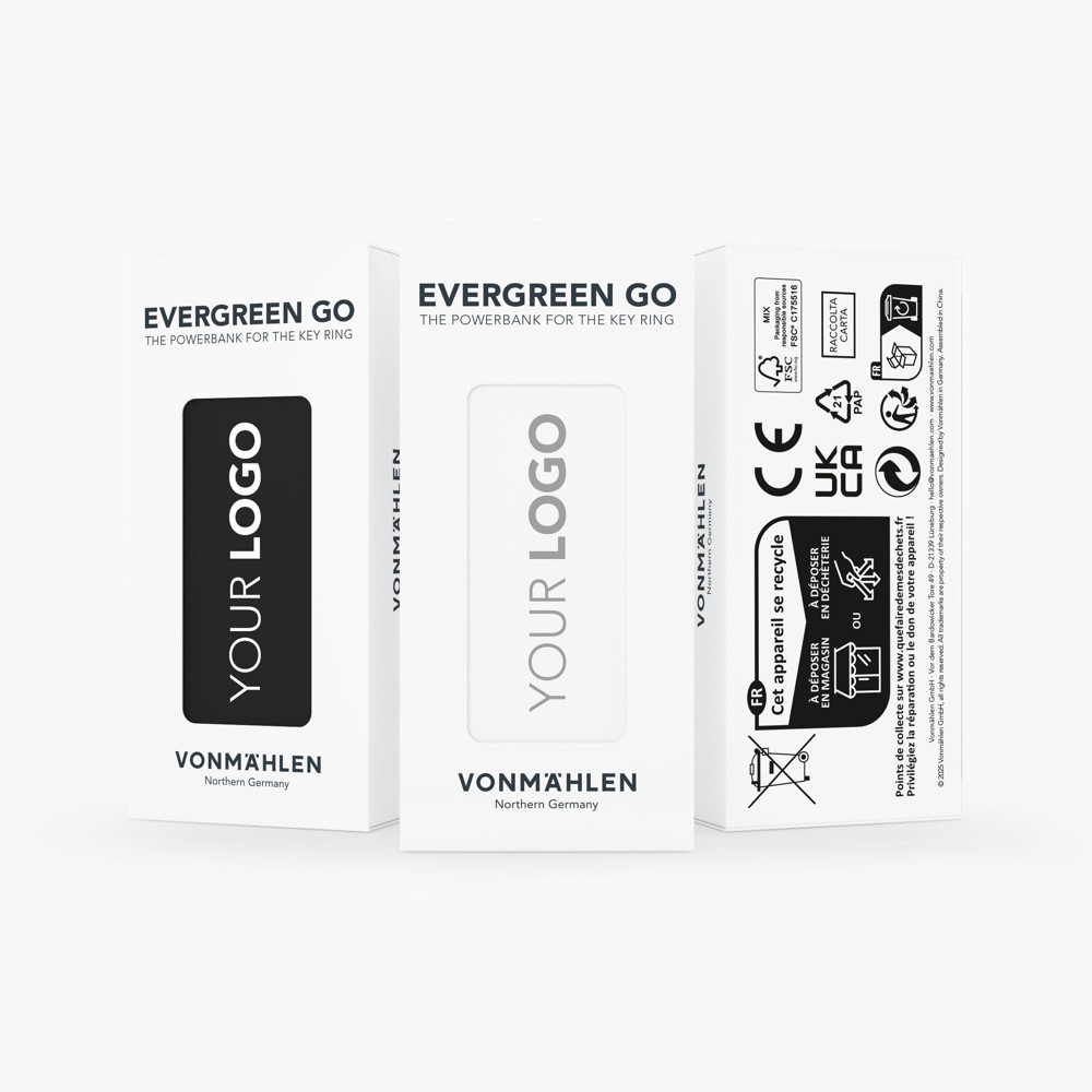 Evergreen Go - Die Powerbank für den Schlüsselbund - Weiß