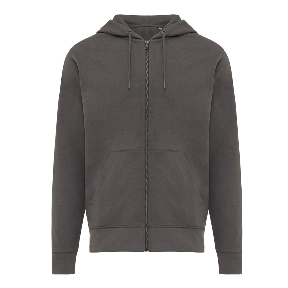 IQONIQ Abisko Zip-Kapuzenpullover aus recycelter Baumwolle - anthrazit (± PMS 19-3900 TCX)