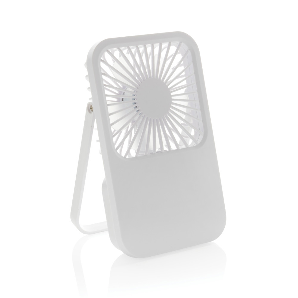 Aervina wiederaufladbarer Tischventilator aus RCS rec. ABS - weiß (± PMS White)