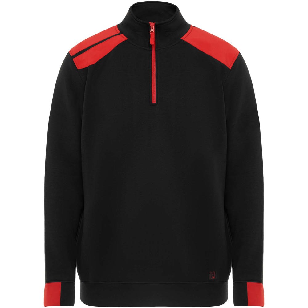 Maverick Pullover für Herren mit halbem Reißverschluss, 280 g/m2 - Schwarz, rot